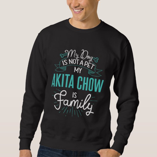 Cute Akita Chow  Family Dog  for Women Men Lång Ärmad Tröja (Framsida)