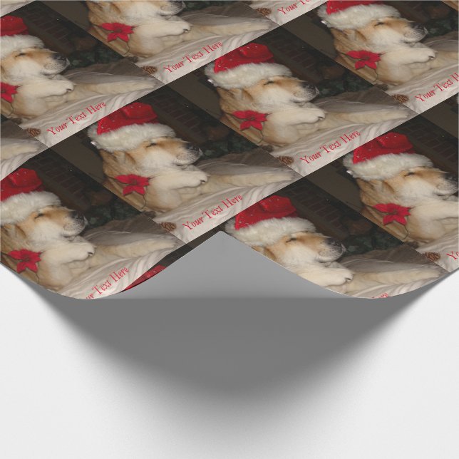 Cute akita hund ge tass, Santa cone christmas Presentpapper (Hörn)