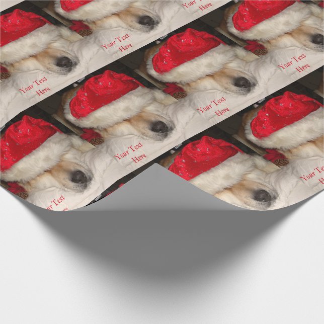 Cute akita hund Santa cones sov christmas Presentpapper (Hörn)