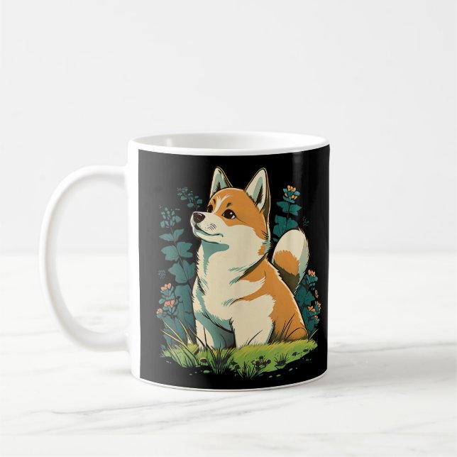 Cute Akita Inu Hund on Akita Inu 1 Kaffemugg (Vänster)