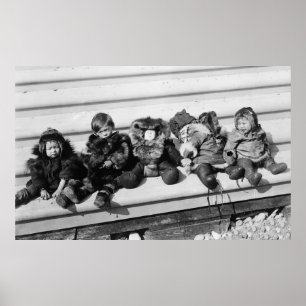 Cute Alaska Children, 1908 Poster