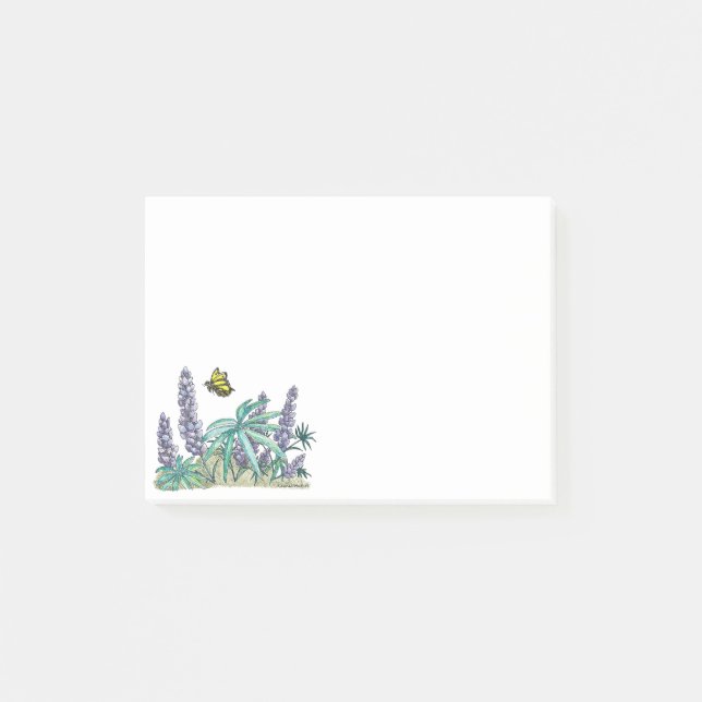 Cute Alaska Lupin Wildblomme Post It Notes Post-it Block (Framsida)