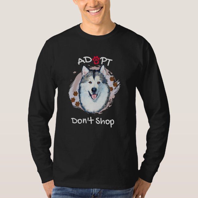 Cute Alaska Malamute Hund Adopt Dont Shop Puppy & T Shirt (Framsida)