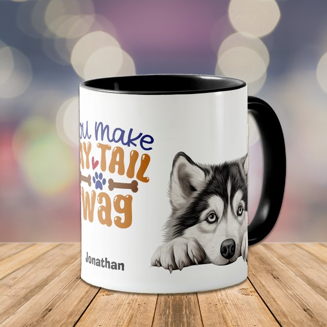Cute Alaska Malamute Hund du gör mitt Svan-väska Mugg (Skapare uppladdad)