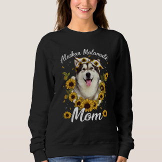 Cute Alaska Malamute Mamma Solrosblomman Hund Mor T Shirt