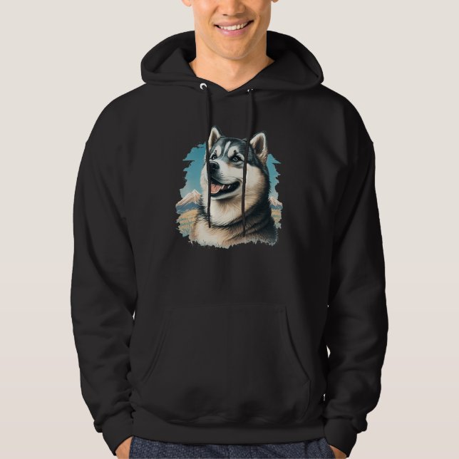 Cute Alaskan Malamute Dog on Alaskan Malamute  2 Hoodie (Framsida)
