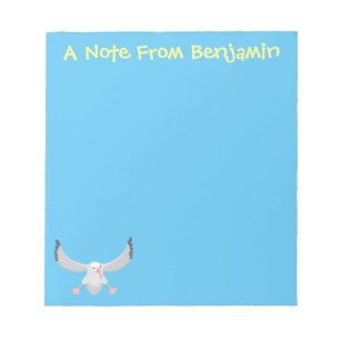 Cute albatross bird flying cartoon illustration anteckningsblock