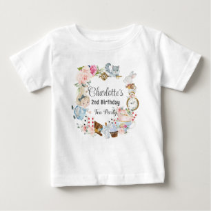 Cute Alice i Wonderland Birthday Tea Party T Shirt