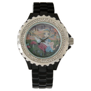 Cute Alice i Wonderland Fantasy Art Armbandsur