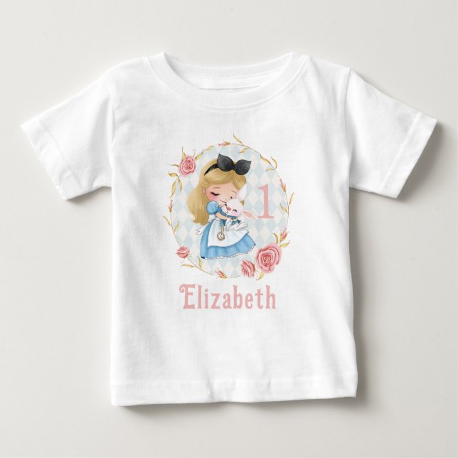 Cute Alice i Wonderland Girl Baby T-Shirt (Framsida)