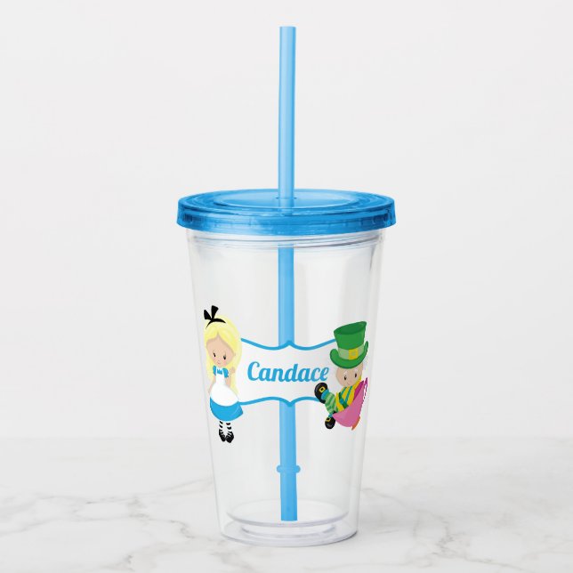 Cute Alice i Wonderland Mad Hatter Take Away Mugg (Framsida)