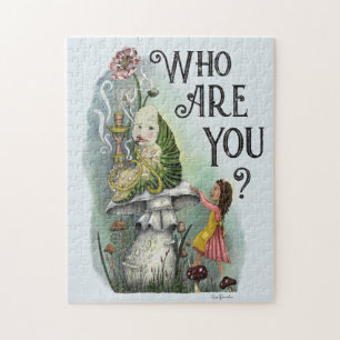Cute Alice i Wonderland och Caterpelare Art Pussel