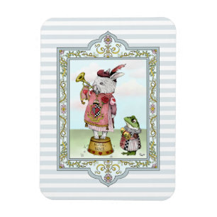 Cute Alice i Wonderland White Rabbit Påsk Art Magnet