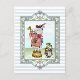 Cute Alice i Wonderland White Rabbit Påsk Art Vykort