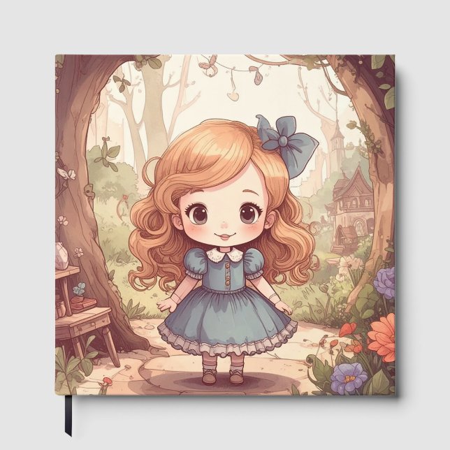 Cute Alice in Wonderland Whimsical Woodland Art Gästböcker (Framsida)
