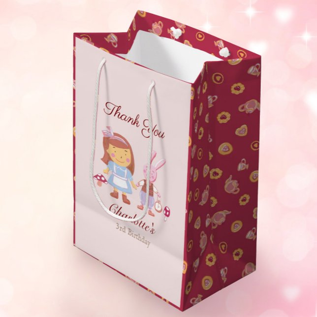 Cute Alice Rabbit Rosa Birthday-Tack för (Skapare uppladdad)