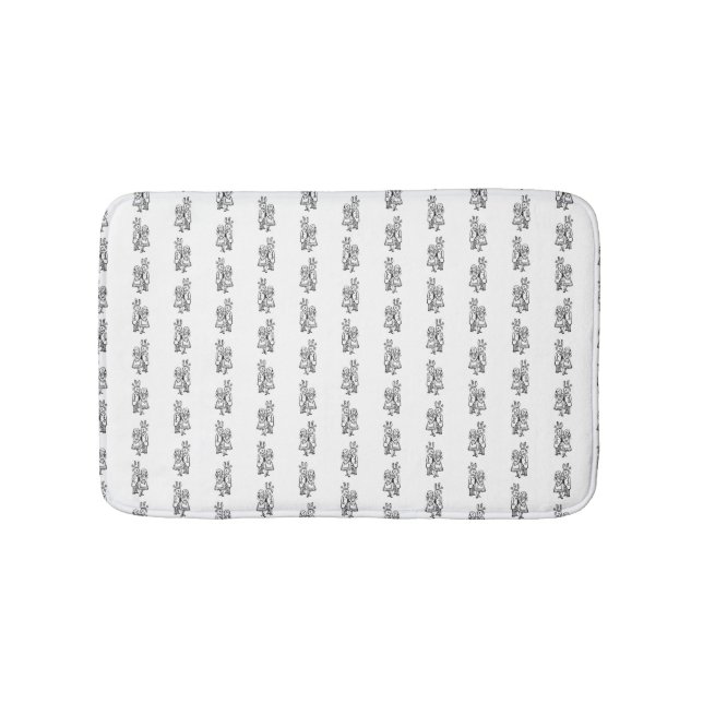 Cute Alice & White Rabbit ANPASSNINGSBAR BAKGRUND  Badrumsmatta (Framsidan)