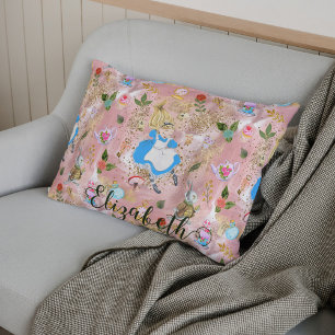 Cute Alice's Äventyr i Wonderland Glitter Namn Prydnadskudde