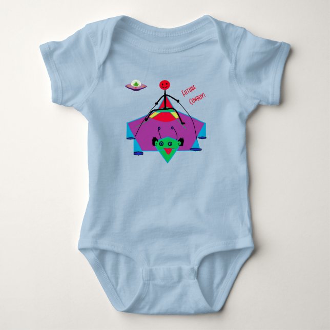 Cute Alien Baby-Cowboy Baby Bodykostym T Shirt (Framsida)