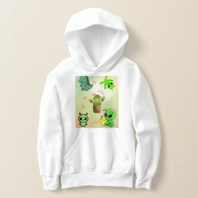 cute alien&cactus hoodie,Add a touch of cosmic cut T Shirt (Laydown)