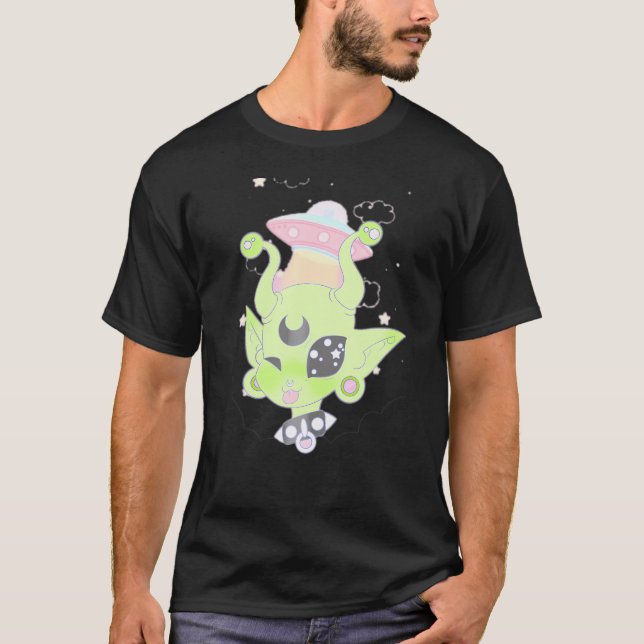 Cute Alien Donghua och djur som är infekterade med T Shirt (Framsida)