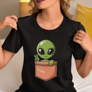 Cute Alien in Pocket - Lustigt Space-grafik T Shirt