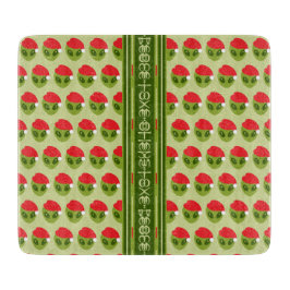 Cute Alien in Santa Hat Motif Your Text in Glyphs