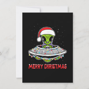 Cute Alien Julgran Ljus Julafton Helgdagar Inbjudningar
