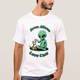 Cute Alien och Cute Cat. Funny Animal T Shirt