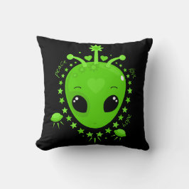 Cute Alien Peace Hope Love Fun Extraterrestrial Kudde