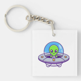 Cute Alien som flyger i UFO
