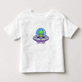 Cute Alien som flyger i UFO T Shirt