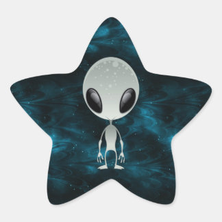 Cute Alien Stjärnformat Klistermärke