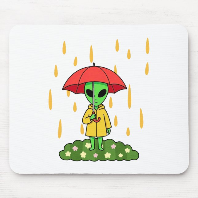 Cute Alien With Umbrella Kawaii Space Character Musmatta (Framsidan)