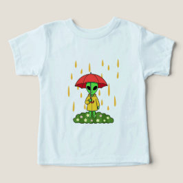 Cute Alien With Umbrella Kawaii Space Character T Shirt