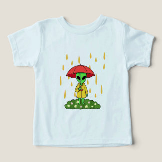 Cute Alien With Umbrella Kawaii Space Character T Shirt