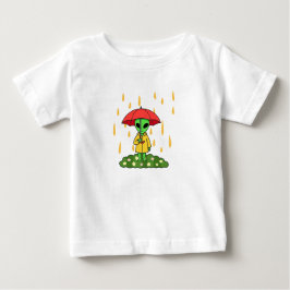 Cute Alien With Umbrella Kawaii Space Character T Shirt