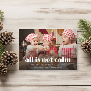 Cute All är inte Lugn Family Photo Helgdag Card Tack Kort