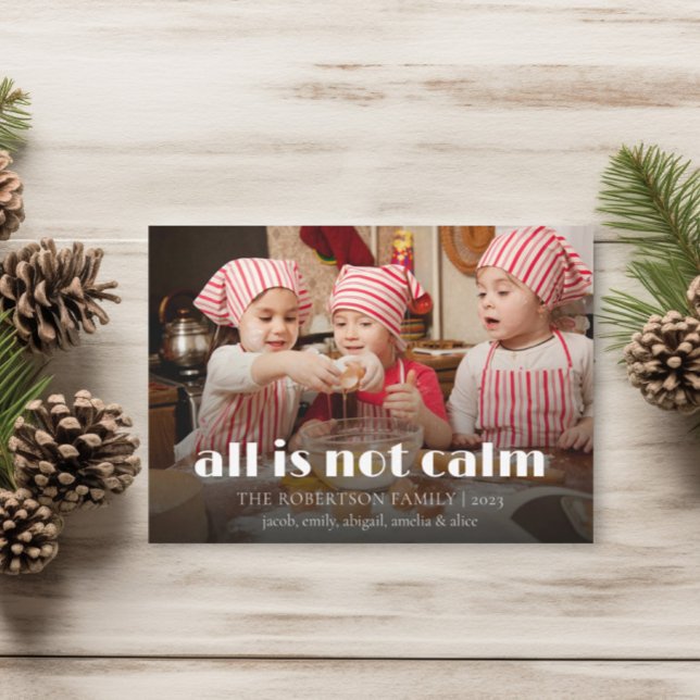 Cute All är inte Lugn Family Photo Helgdag Card Tack Kort (Skapare uppladdad)