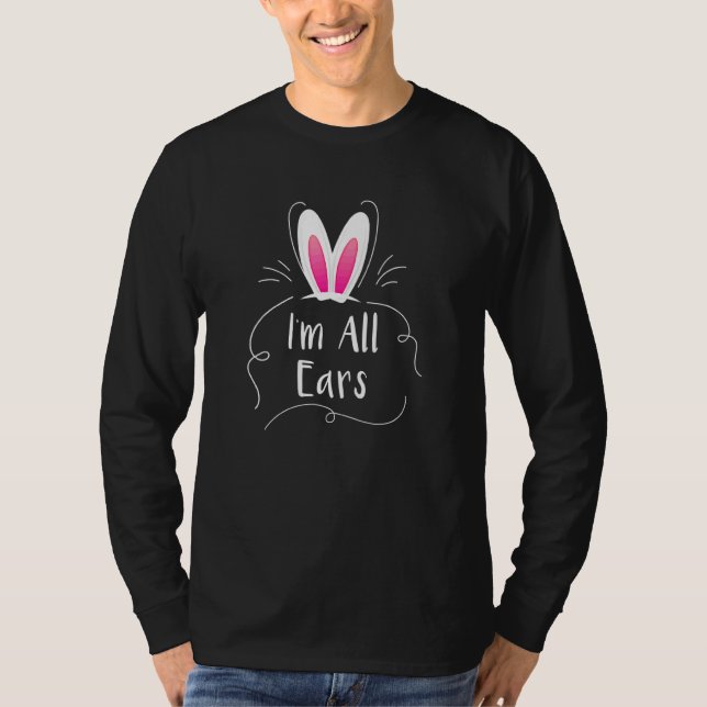 Cute All Öron Bunny Påskägg Bunny Present Wome T Shirt (Framsida)