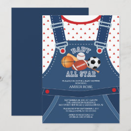 Cute ALL STAR SPORT Baby Shower-inbjudan Inbjudningar