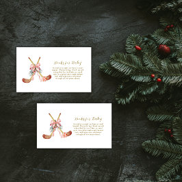 Cute All Stars Bow Hockey Girl Books Baby Shower  Tilläggskort