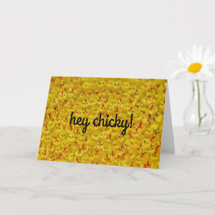 Cute All-Tillfälle Gult-Chickar "Hej Chicky"-kort Kort