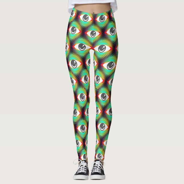 Cute All-view Alien Öga Thunder_Cove Leggings (Framsida)