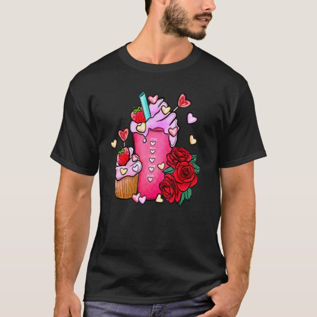 Cute Alla hjärtans dag Coffee Tea Ro Heart L T Shirt (Framsida)