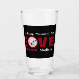 Cute Alla hjärtans dag Hund Kärlek Hearts Red Glaskopp