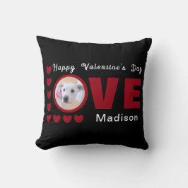Cute Alla hjärtans dag Hund Kärlek Hearts Red Kudde