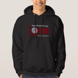 Cute Alla hjärtans dag Hund Pappa Kärlek Hearts Re Hoodie