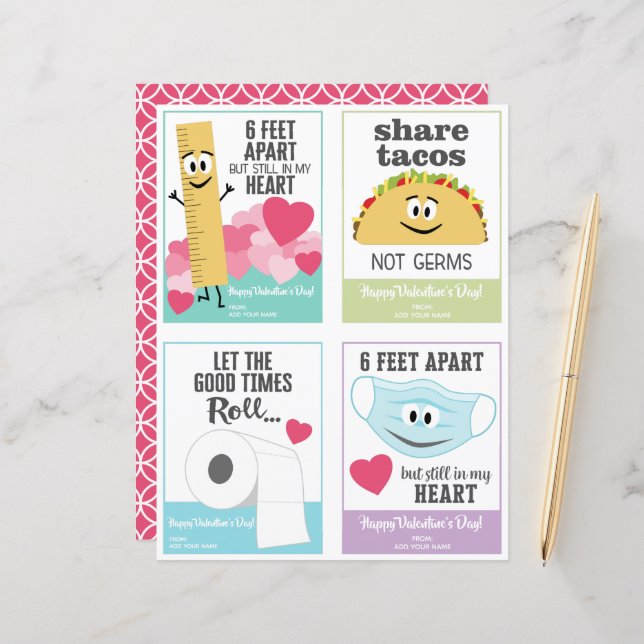 Cute Alla hjärtans dag Party Classroom - 4 på en s (Fram/Back In Situ)