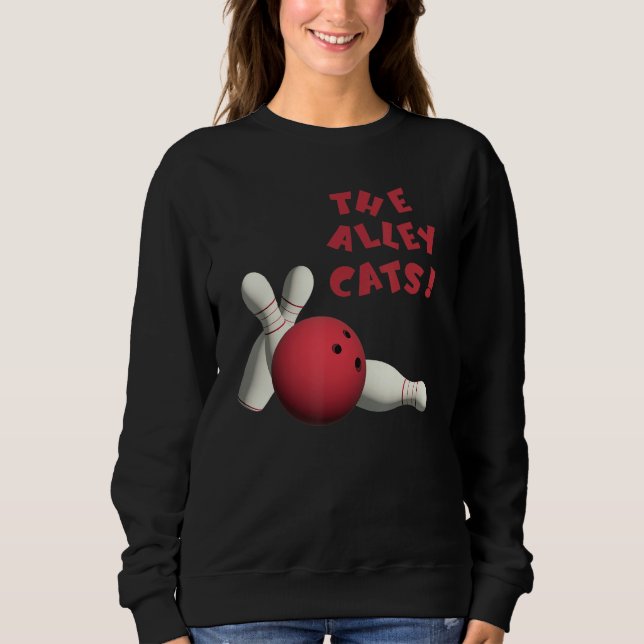Cute Alley Cats Bowlers Teams Tournaments T Shirt (Framsida)